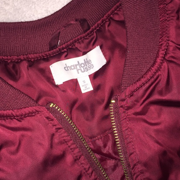 Maroon silky bomber jacket - Picture 2 of 3